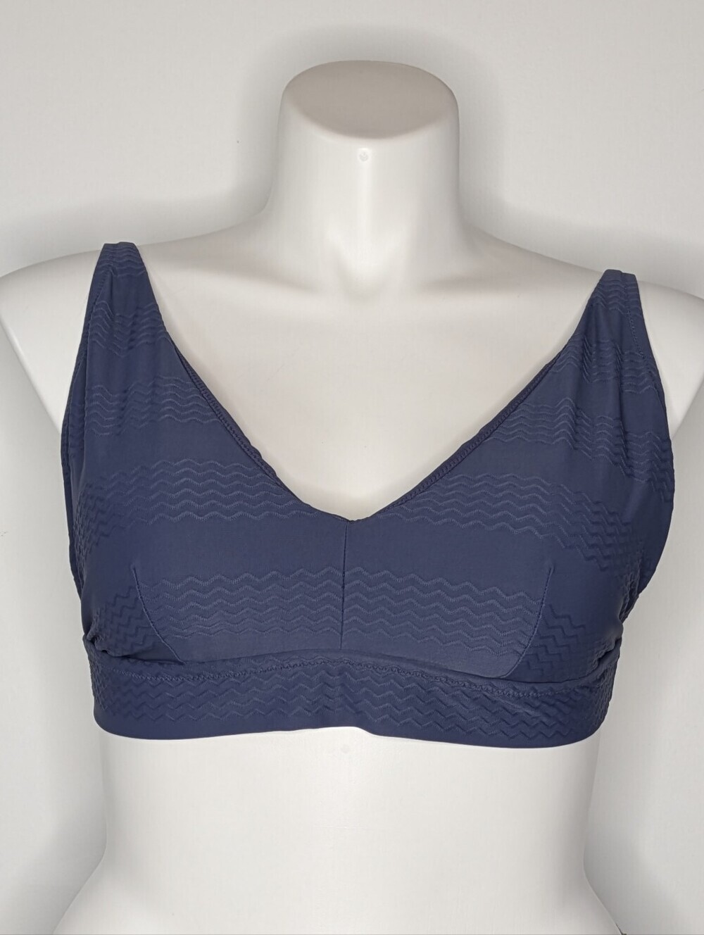 Aerie Blue Wave Ridges Scoop Bikini Top XXL